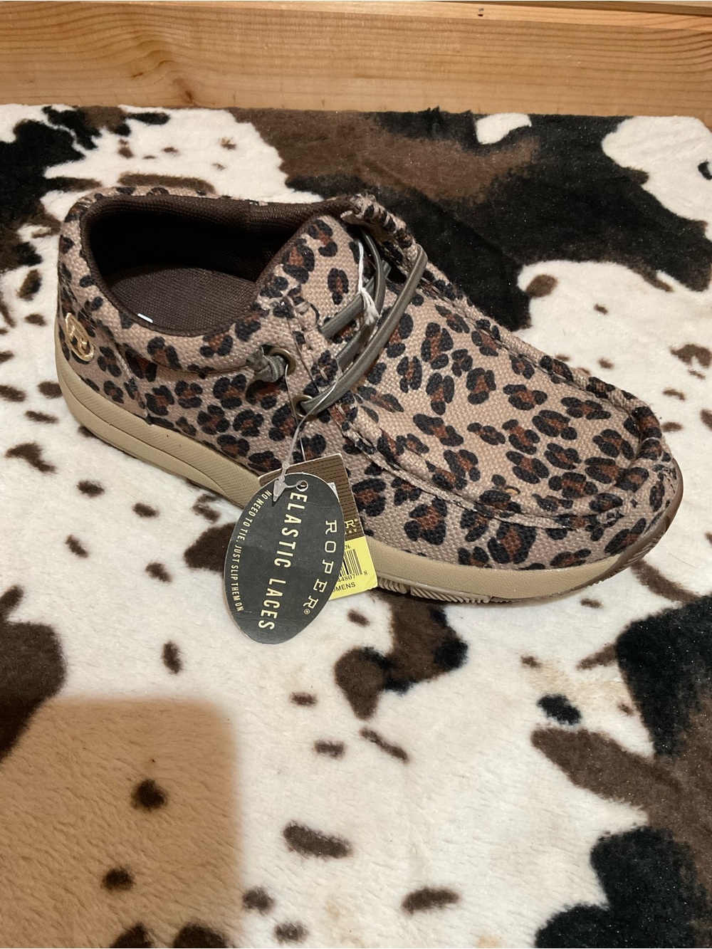 Roper Leopard Print Casual Sneaker - Brown/Black